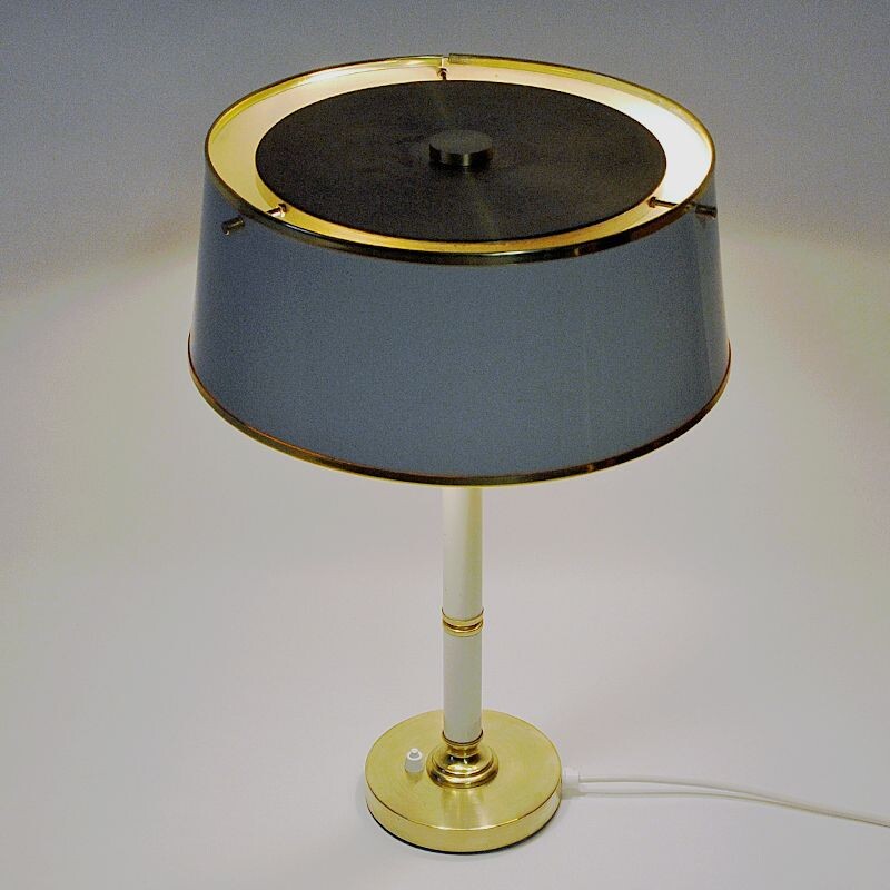 Vintage Brass and metal table lamp by Borèns Borås Sweden 1960s