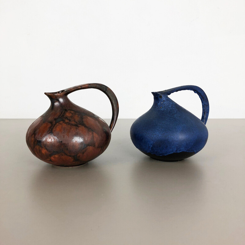 Coppia di vasi vintage in ceramica di Kurt Tschörner per Ruscha, Germania 1960