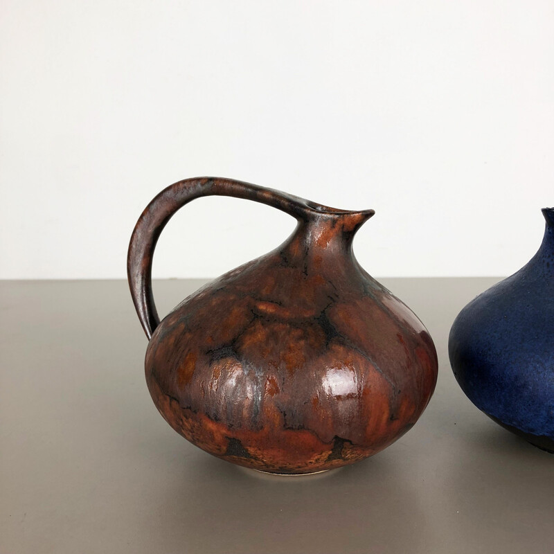 Paire de vases vintage en céramique de Kurt Tschörner pour Ruscha, Allemagne 1960