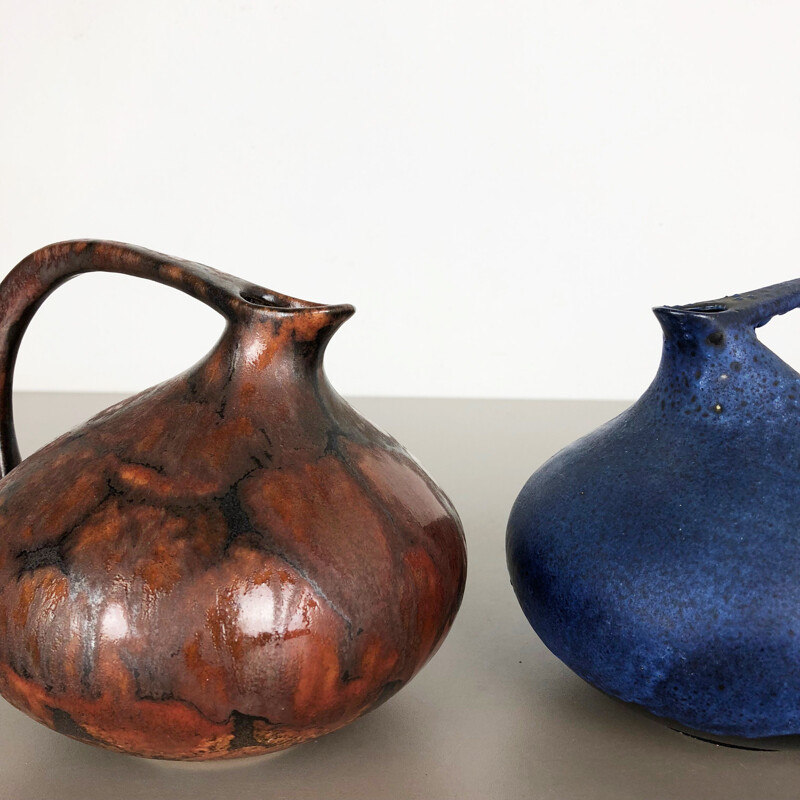 Coppia di vasi vintage in ceramica di Kurt Tschörner per Ruscha, Germania 1960