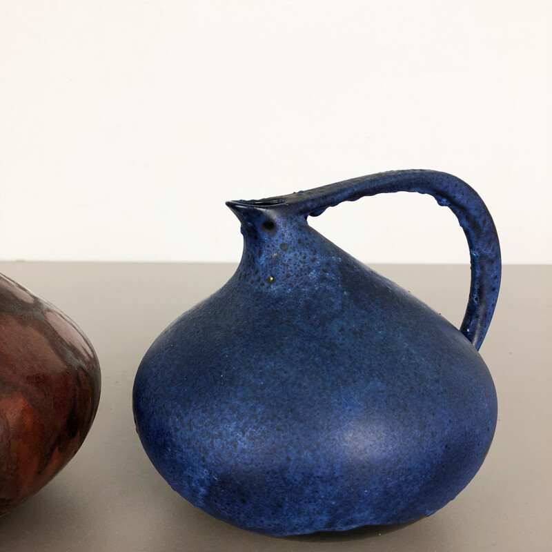 Par de vasos de cerâmica vintage de Kurt Tschörner para Ruscha, Alemanha 1960