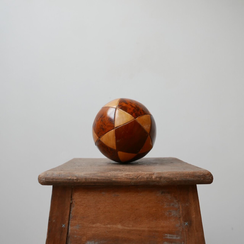 Mid-Century Wooden Ball Desk Curio