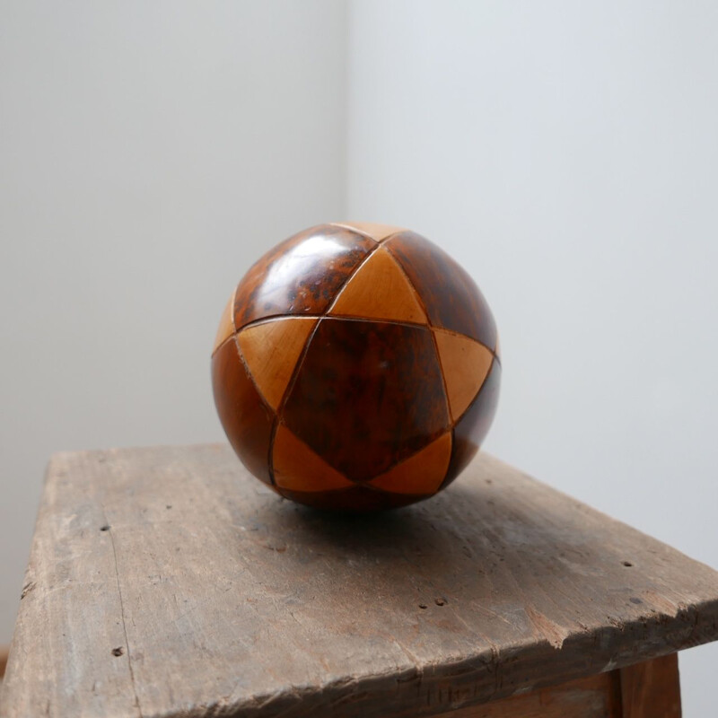 Mid-Century Wooden Ball Desk Curio