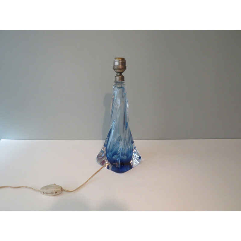 Vintage Crystal table lamp Val Saint Lambert Belgium 1960s