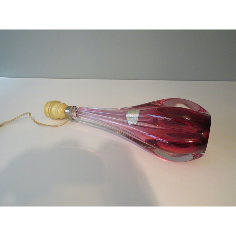 Lampe de table vintage Val Saint Lambert Belgique 1960