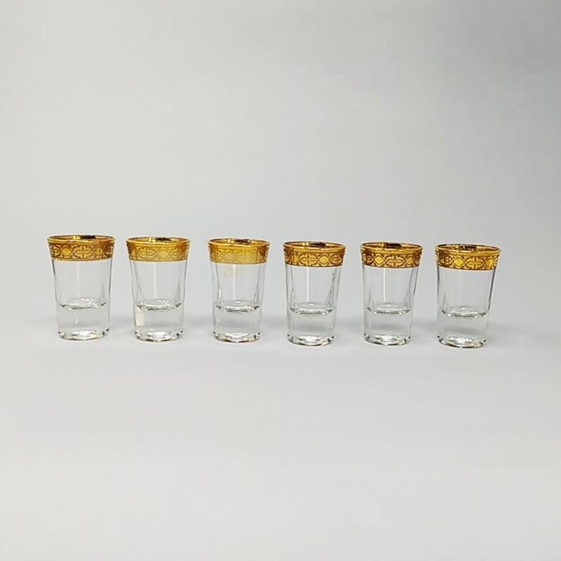 Vintage Decanter with 6  Glasses Italy 1960s