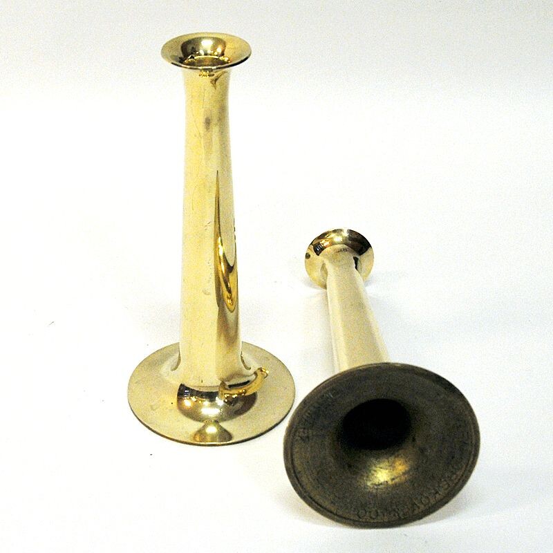 Pair of vintage Brass candleholder by Hans Bolling for Torben Orskov & Co Denmark 1950s