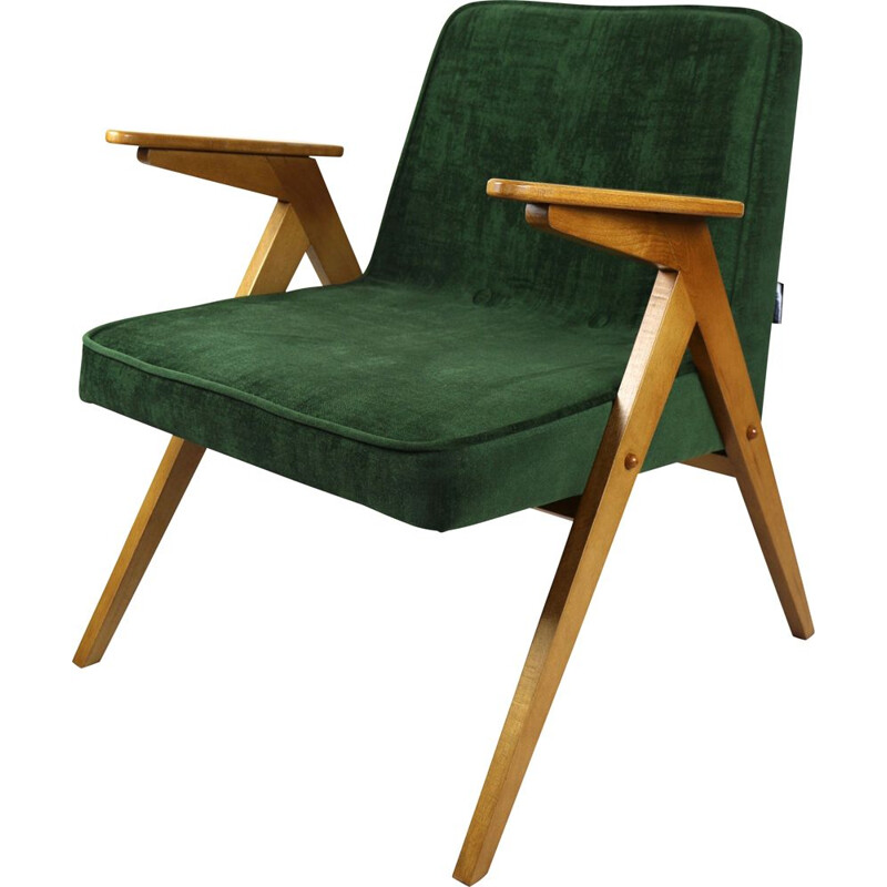 Vintage Green Bunny Chameleon Armchair by Józef Chierowski 1970s