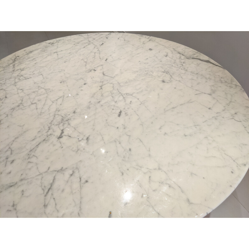 Vintage 137cm Knoll Tulip table in marble by Eero Saarinen