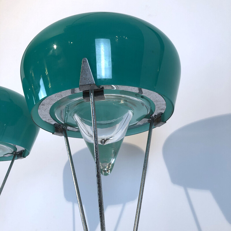 Pair of vintage murano glass table lamps by De Majo, Italy 1970