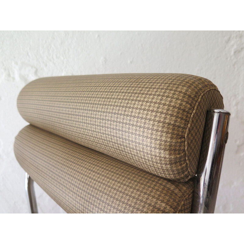 Vintage swivel armchair with pied de poul upholstery 1970s