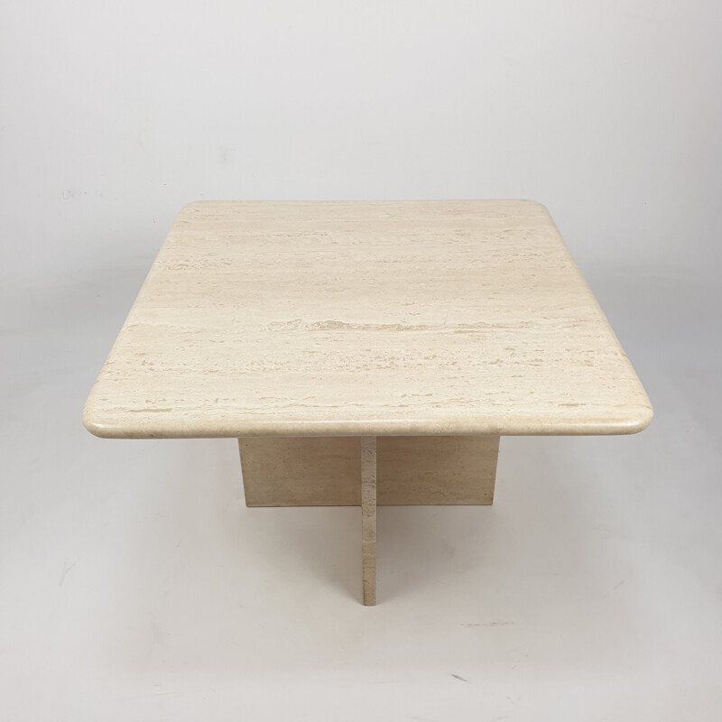 MidCentury Travertine Coffee Table Italian 1980s