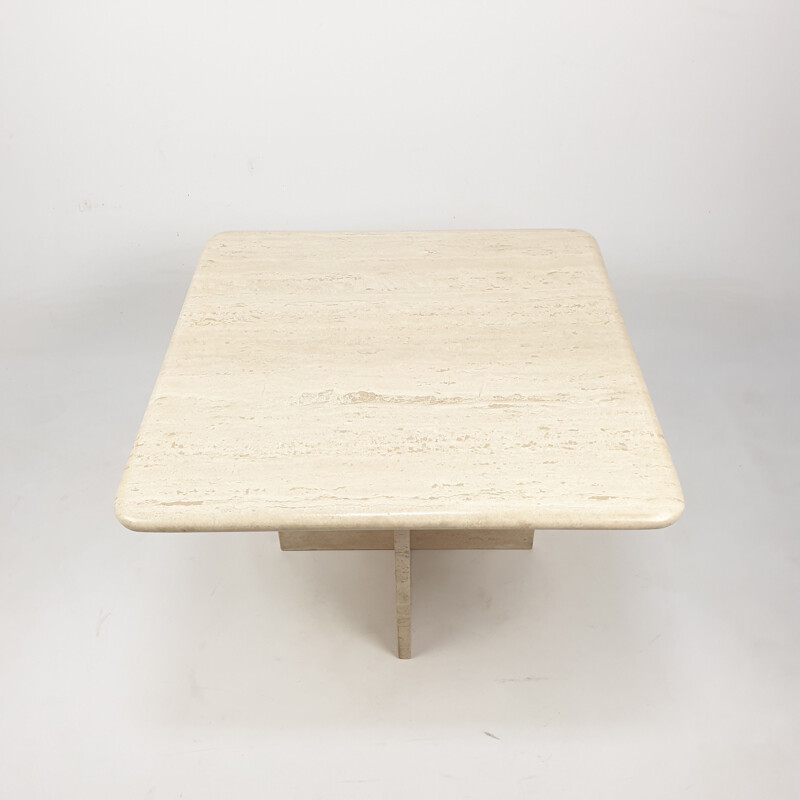 MidCentury Travertine Coffee Table Italian 1980s