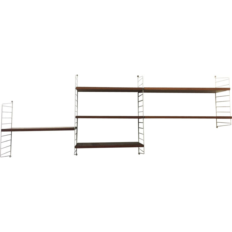 Vintage String Laddershelf Wallrack by Nisse StrinningSweden 1960s