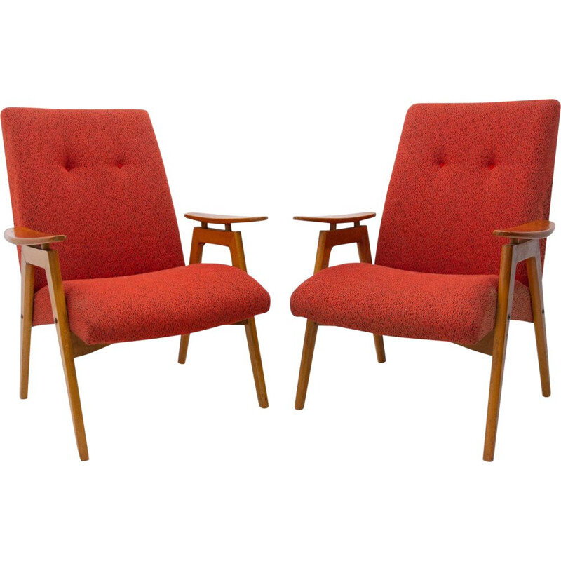 Pair of midcentury armchairs by Jaroslav Šmídek for Jitona 1960s