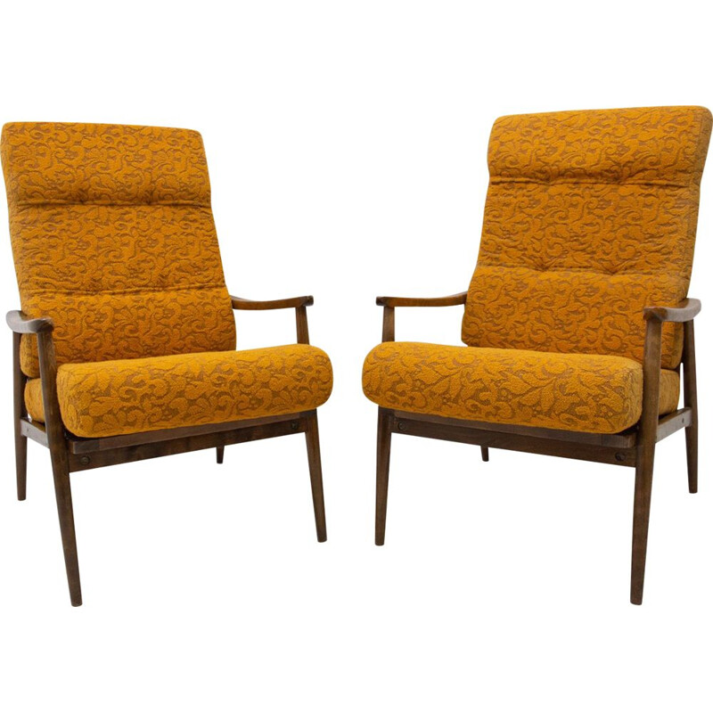 Pair of mid century armchairs Czechoslovakia 1960s