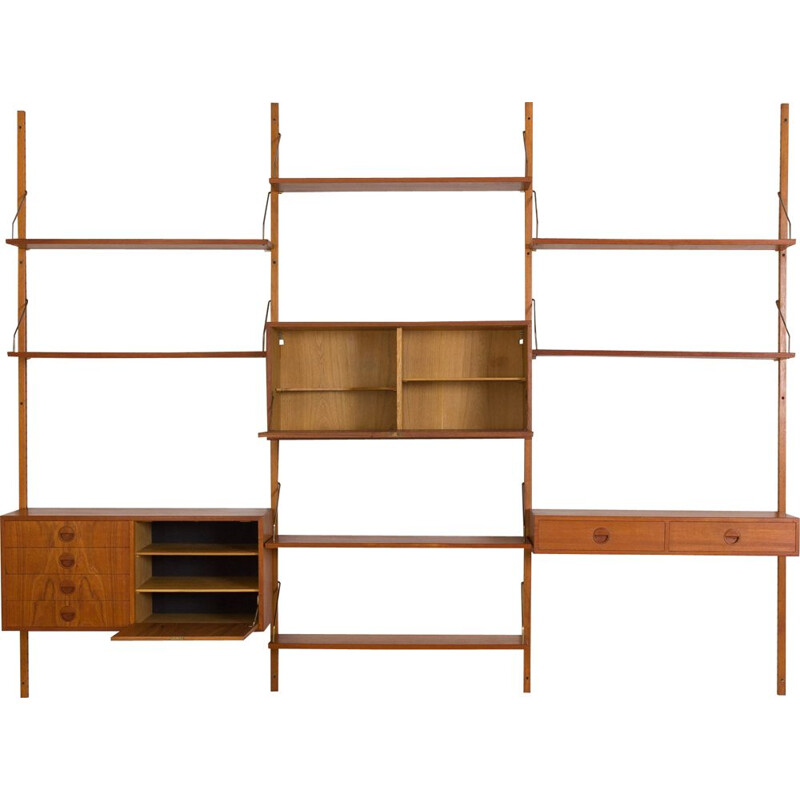 Vintage teak wall units by Hansen & Guldborg Danish 1960s