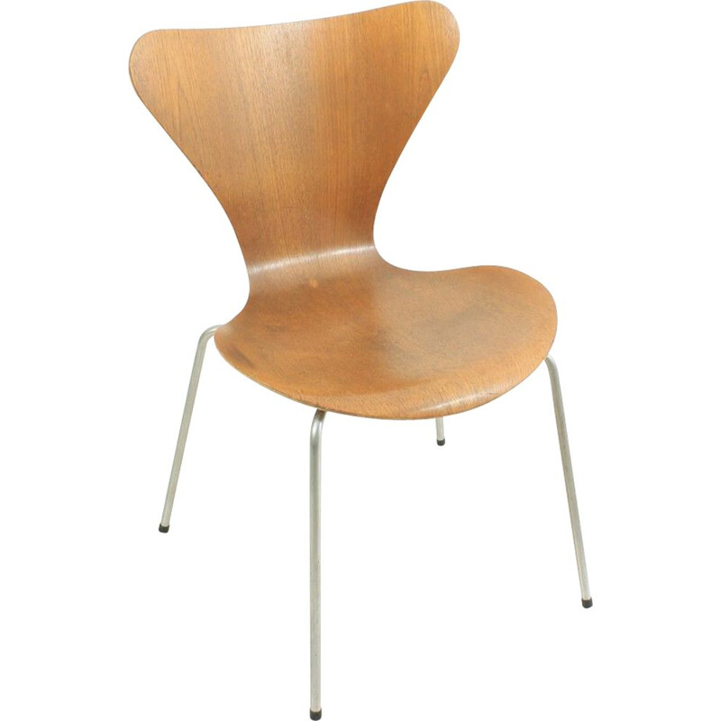 Vintage teak chair by Arne Jacobsen for Fritz Hansen 1960s