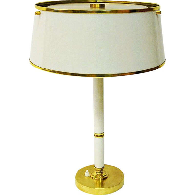 Lampe de table vintage en laiton et métal de Borèns Borås Suède 1960