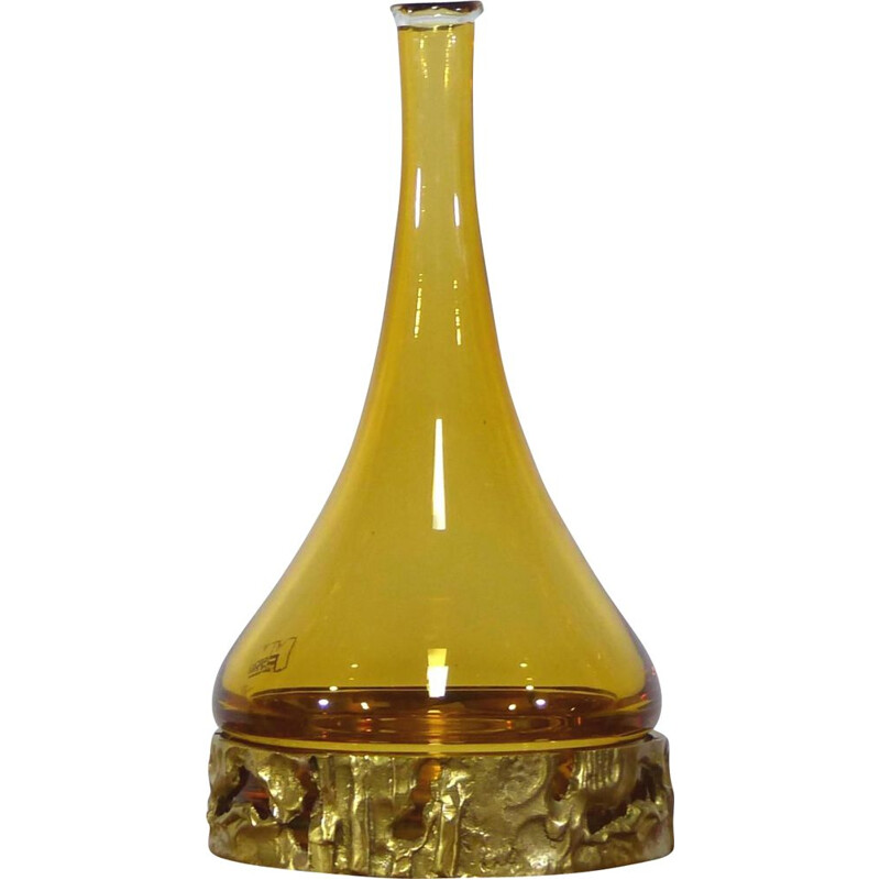 Vase vintage bouteille Angelo Brotto 1970