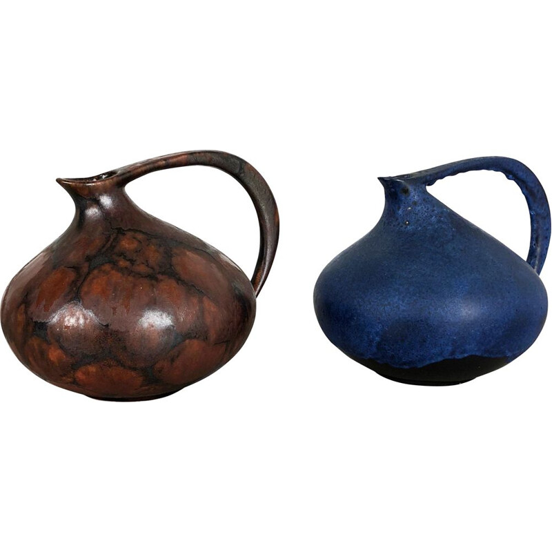 Pair of vintage ceramic vases by Kurt Tschörner for Ruscha, Germany 1960
