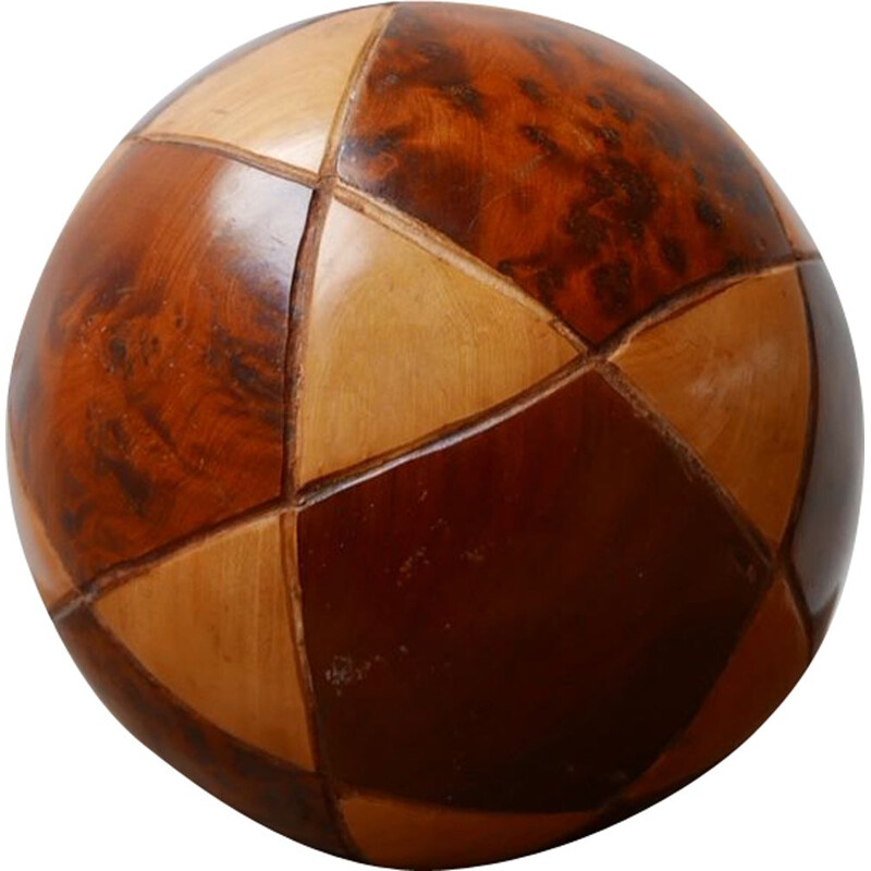 Mid-Century Wooden Ball Desk Curio