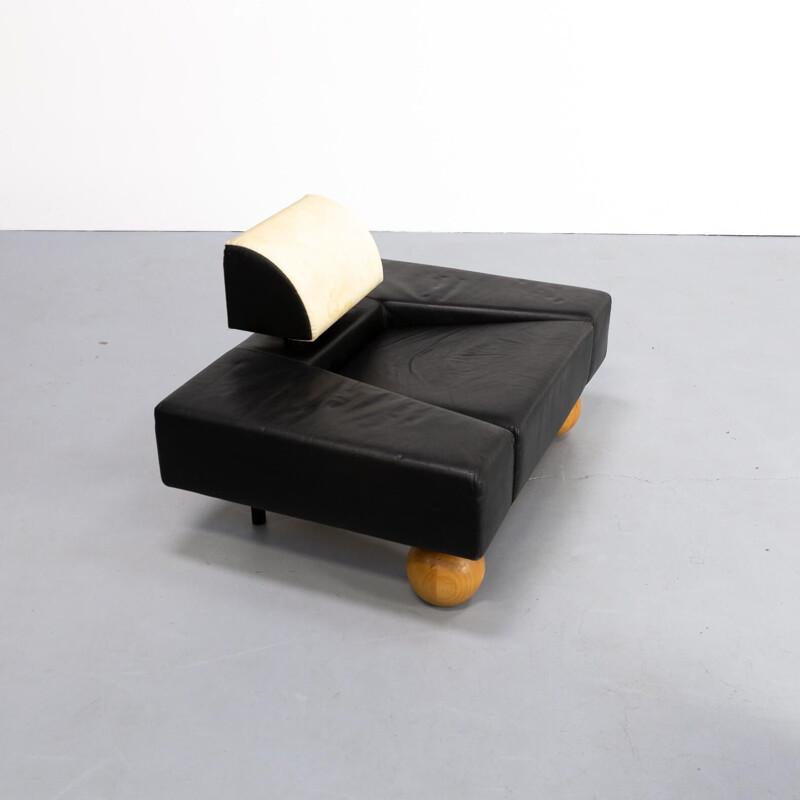 Paire de fauteuil lounge vintage Rob Eckhardt pouf garni pour Pastoe 1980