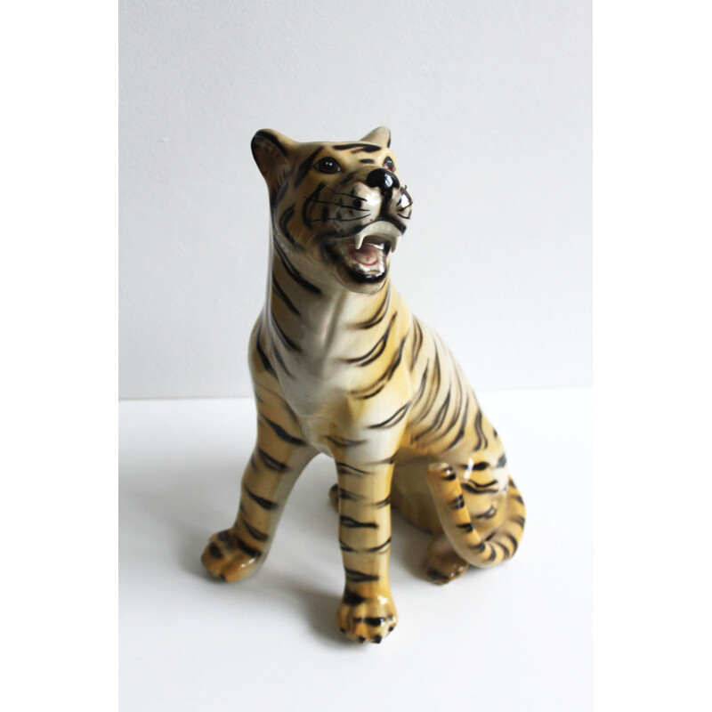 Tigre in ceramica vintage, 1970