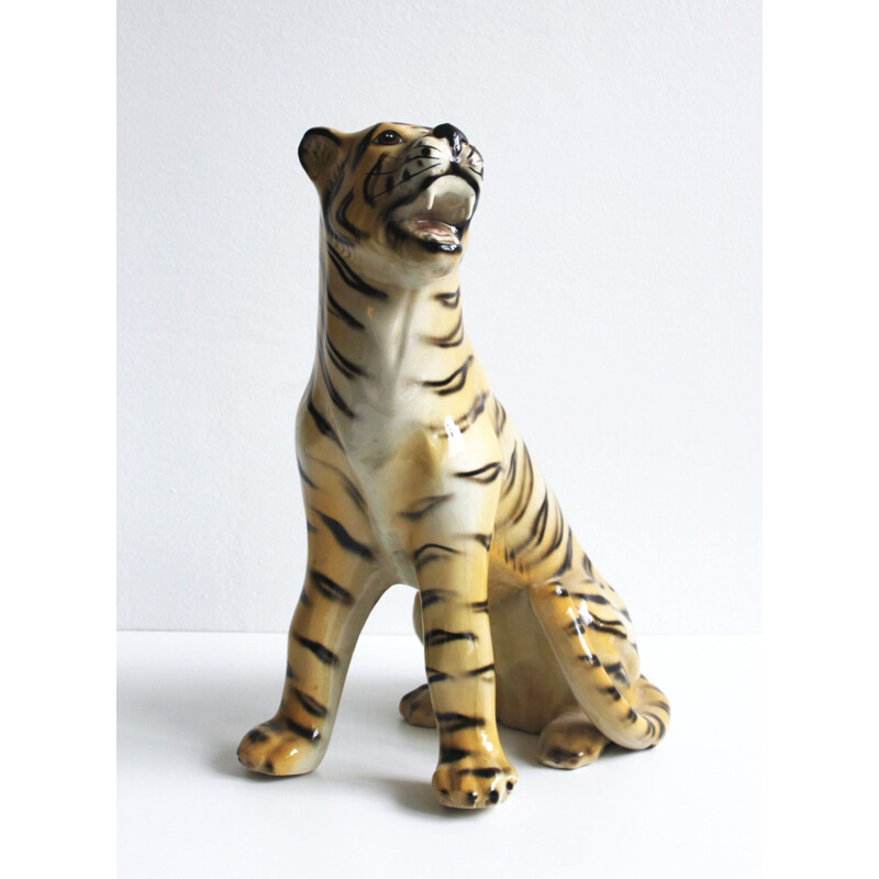 Vintage tigre de cerâmica, 1970