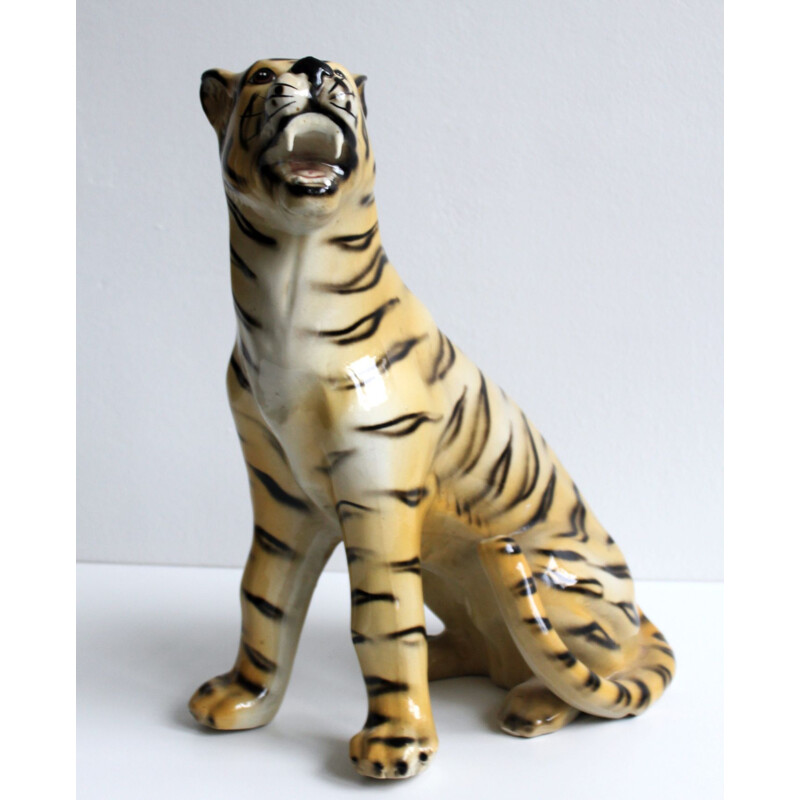 Tigre in ceramica vintage, 1970