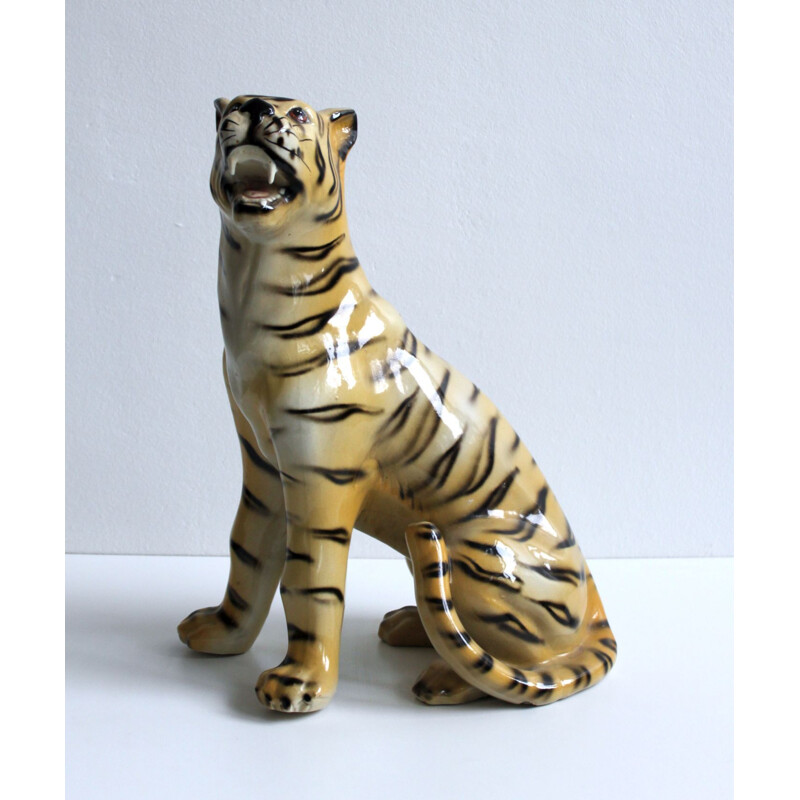 Vintage ceramic tiger, 1970