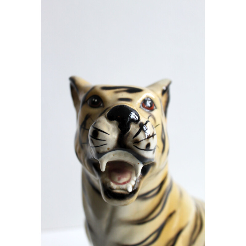 Tigre de cerámica vintage, 1970