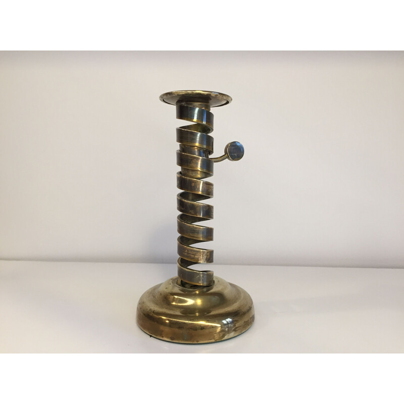 Vintage Bougoir with Solid Brass Spiral Mechanism
