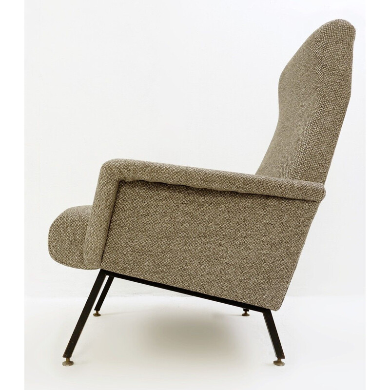 Vintage-Sessel mit Metallgestell schwarz 1950