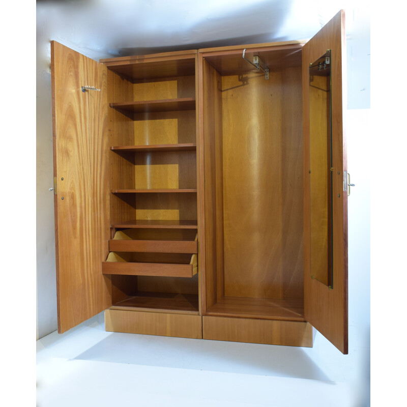 Vintage mahogany wardrobe Parisian wardrobe natural blond mahogany 1960s