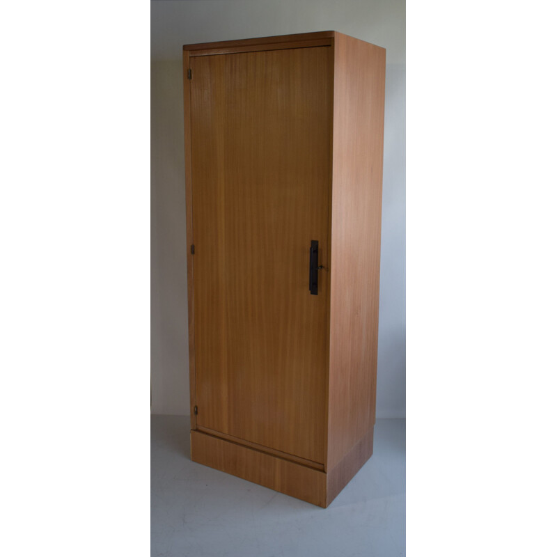 Vintage natural blond mahogany wardrobe Paris 1960s