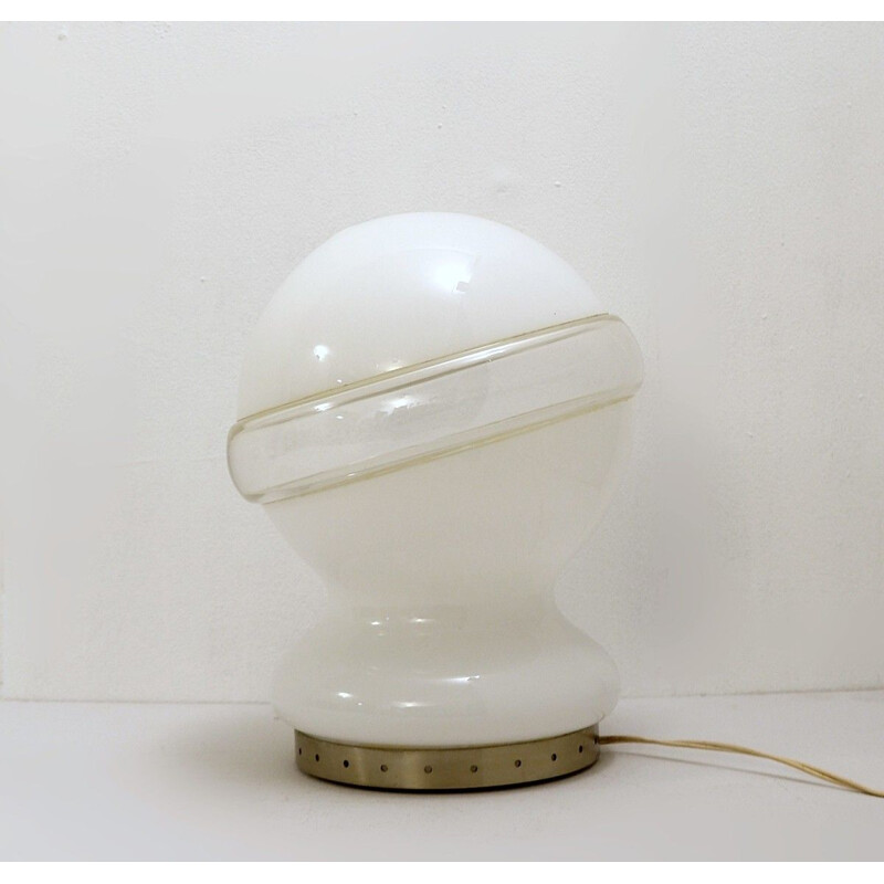 Lámpara de mesa de cristal italiana de época