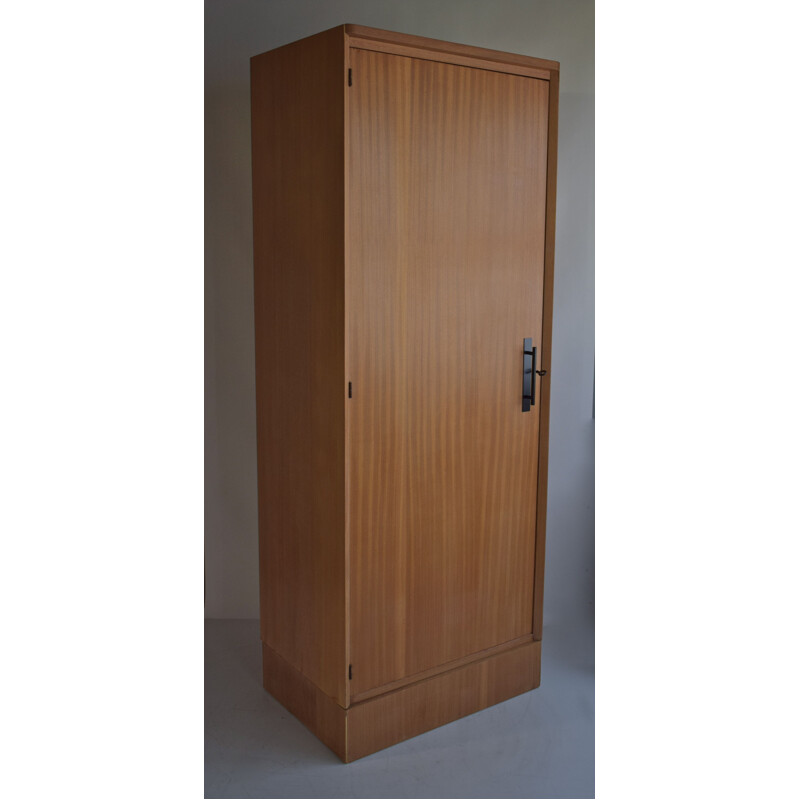 Vintage natural blond mahogany wardrobe Paris 1960s