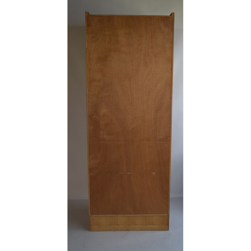 Vintage natural blond mahogany wardrobe Paris 1960s