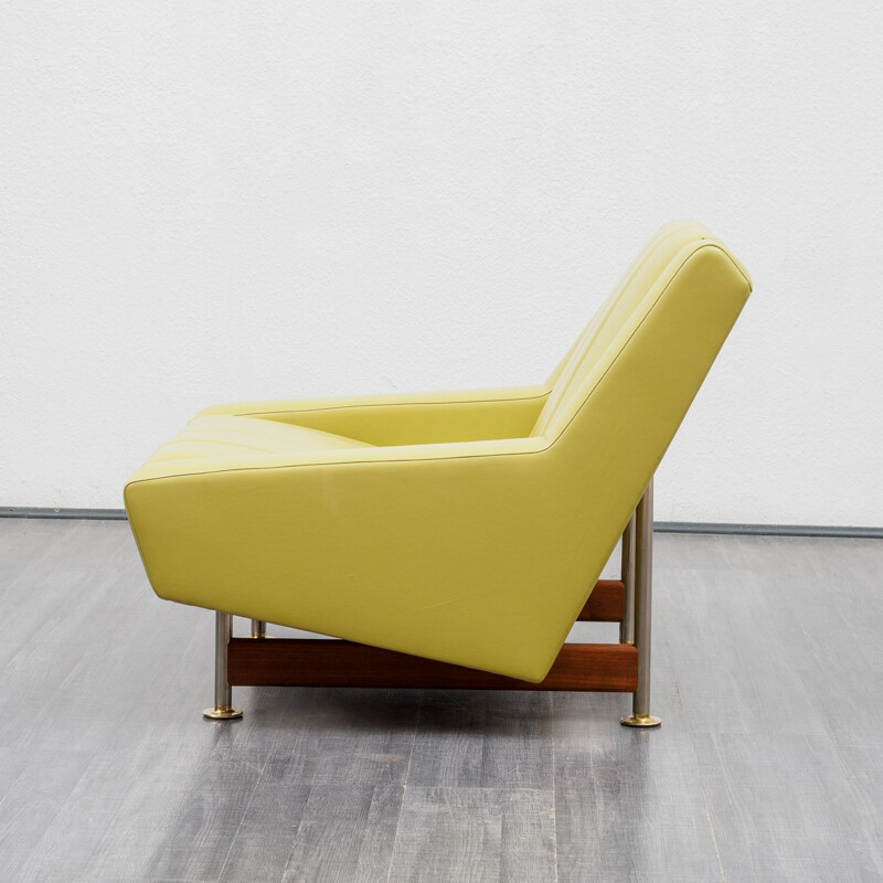 Paire de fauteuil lounge vintage en cuir 1960