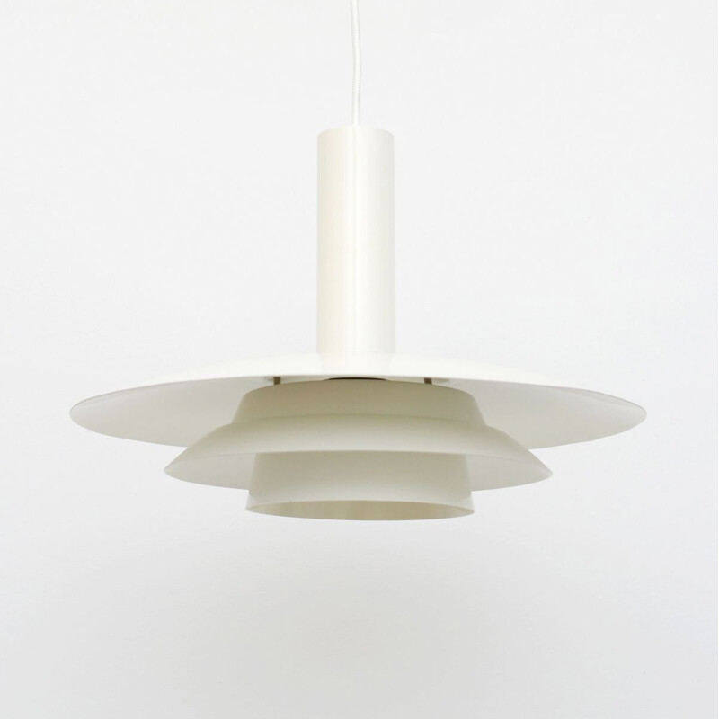 Vintage white pendant lamp Danish 1960s