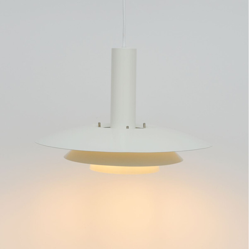 Vintage white pendant lamp Danish 1960s