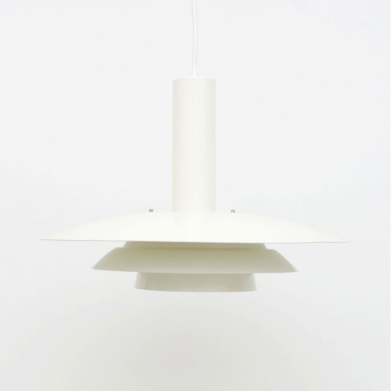 Vintage white pendant lamp Danish 1960s