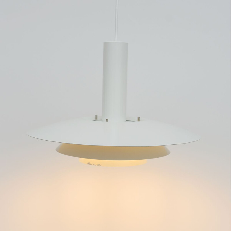 Vintage white pendant lamp Danish 1960s