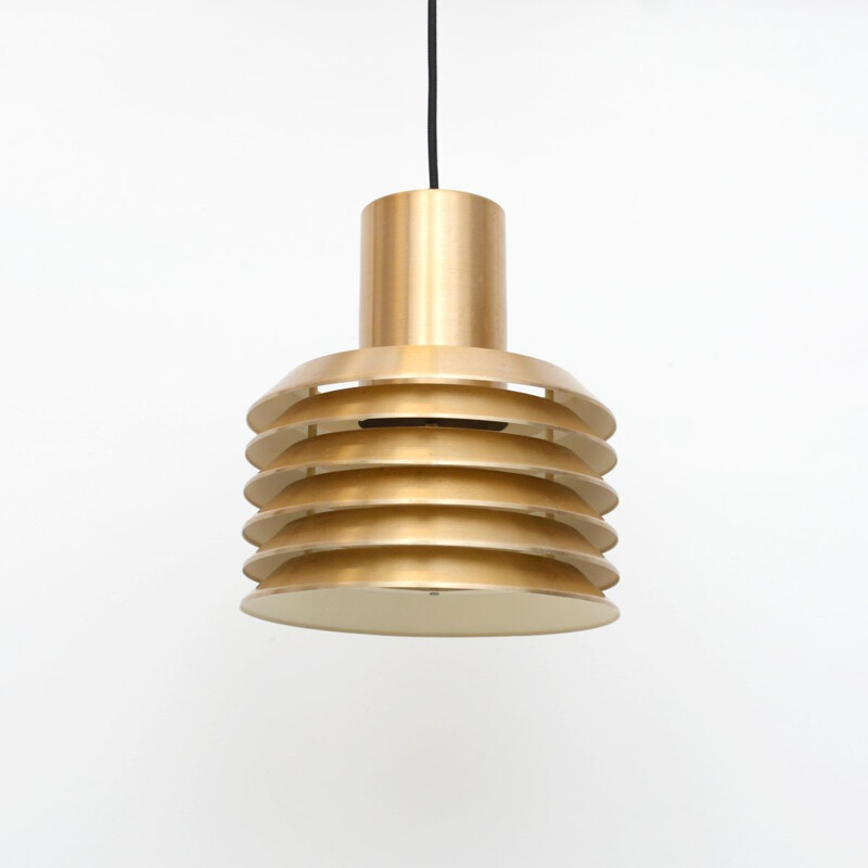 Vintage Pendant Lamp In Golden Brass Danish 1960s