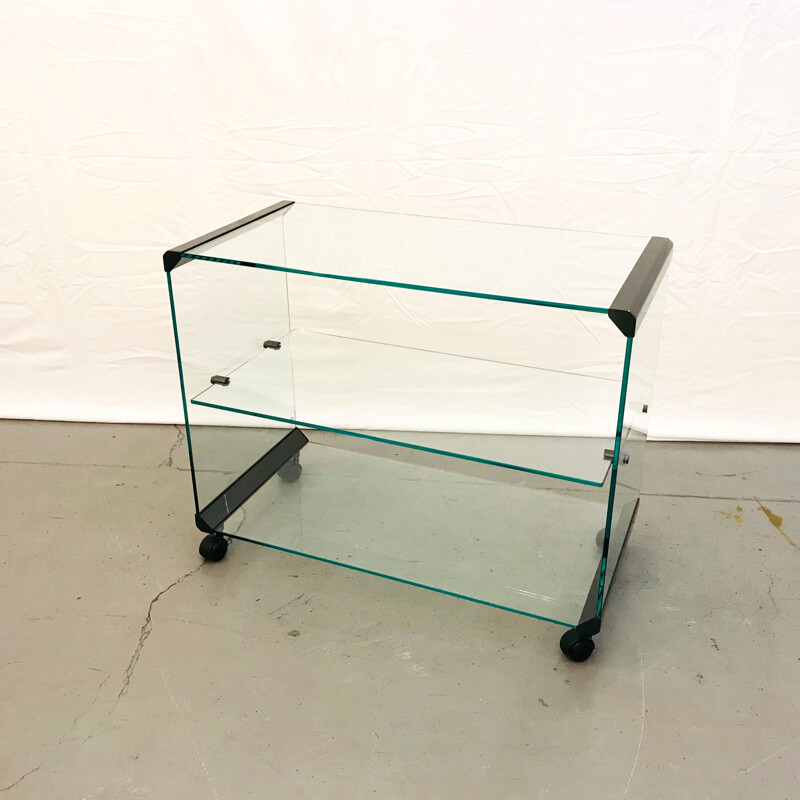 Vintage glass sideboard by Gallotti & Radice 1970s