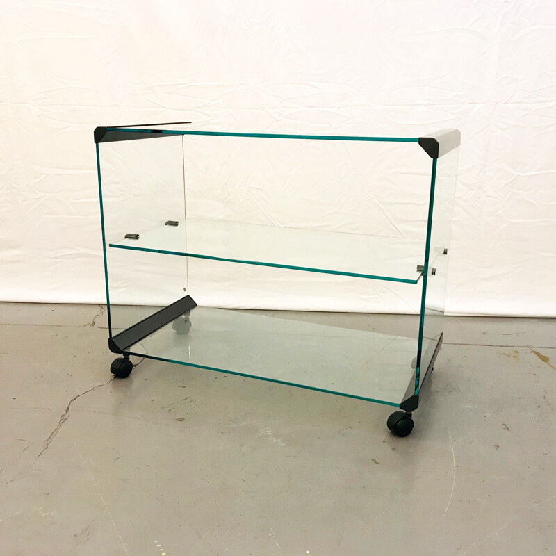 Vintage glass sideboard by Gallotti & Radice 1970s