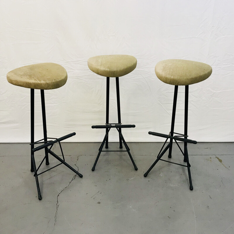 Lot de 3 vintage Tabourets de bar de Willy Van Der Meeren pour Tubax 1950