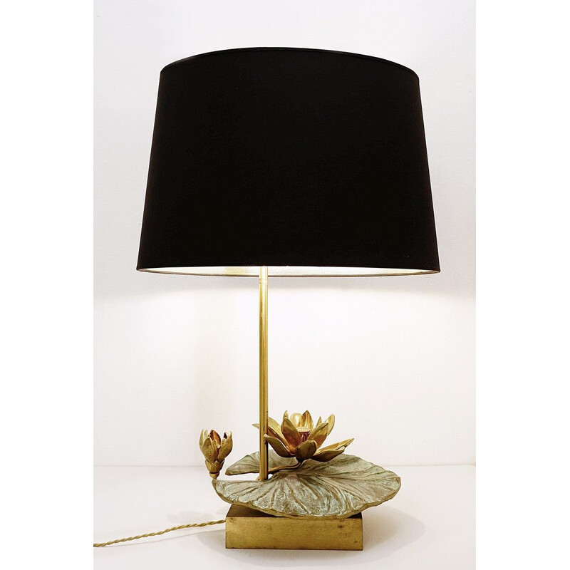 Vintage Nenuphar lamp in brass and bronze, France 1960