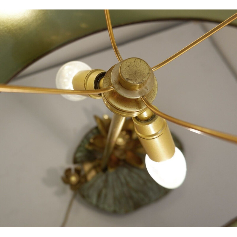 Vintage Nenuphar lamp in brass and bronze, France 1960